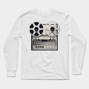 Vintage Reel To Reel Tape Player Design Long Sleeve T-Shirt